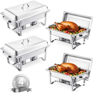 Vevor Silver 8 Qt Buffet Set with Pans & Lid - Food Warmer Vevor Silver 8 Qt Buffet Set with Pans & Lid - Food Warmer