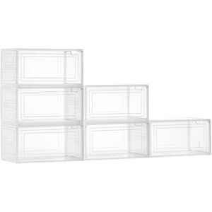 Succebuy White Stackable Shoe Storage Boxes - US Size 13 Succebuy White Stackable Shoe Storage Boxes - US Size 13