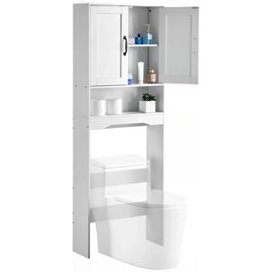 Succebuy White Over Toilet Storage Cabinet - Bathroom Organizer with Adjustable Shelves Succebuy White Over Toilet Storage Cabinet - Bathroom Organizer with Adjustable Shelves