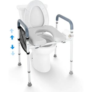 Succebuy - Raised Toilet Seat - 7-Position Adjustable - Supports 350lbs Succebuy - Raised Toilet Seat - 7-Position Adjustable - Supports 350lbs