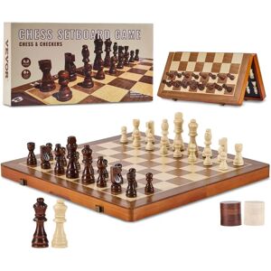 Vevor Red Walnut 15-inch Magnetic Wooden Chess Set - Folding Game Vevor Red Walnut 15-inch Magnetic Wooden Chess Set - Folding Game