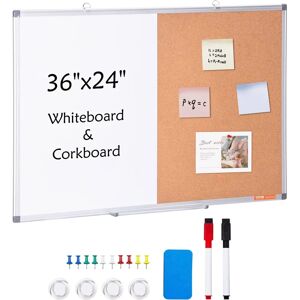 Vevor 36x24 Whiteboard & Cork Board Combo - Wall Mount Vevor 36x24 Whiteboard & Cork Board Combo - Wall Mount