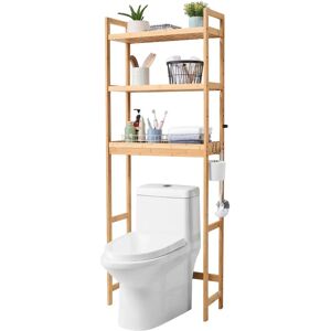 Vevor Bamboo Over Toilet Storage - 3-Tier Adjustable Bathroom Organizer Vevor Bamboo Over Toilet Storage - 3-Tier Adjustable Bathroom Organizer