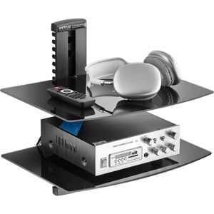 Vevor Glass Floating Wall Shelf - Supports 18 lbs - Audio/Video Equipment Vevor Glass Floating Wall Shelf - Supports 18 lbs - Audio/Video Equipment