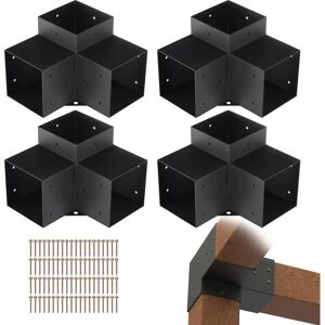 VEVOR 6x6 Wooden Post Pergola Support Kit - 3-Way - Durable Steel VEVOR 6x6 Wooden Post Pergola Support Kit - 3-Way - Durable Steel