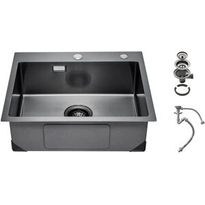 Vevor Évier De Cuisine Montage Par Le Haut En Acier Inox Cuve Simple 68 Cm Noir - Kitchen Sink - Publicité Vevor Évier De Cuisine Montage Par Le Haut En Acier Inox Cuve Simple 68 Cm Noir - Kitchen Sink - Publicité