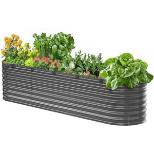 Vevor Metal Garden Bed - 8x2x2 ft, Dark Gray, Durable, Easy Setup Vevor Metal Garden Bed - 8x2x2 ft, Dark Gray, Durable, Easy Setup