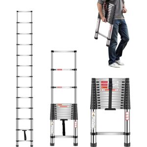 Vevor Stainless Steel Telescoping Ladder - 12.5ft Portable Extension Ladder Vevor Stainless Steel Telescoping Ladder - 12.5ft Portable Extension Ladder