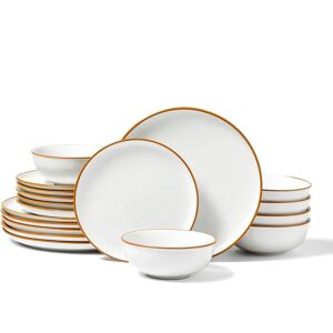 Succebuy White Dinnerware Set - Service for 6, 18 PCS, Ceramic Plates Succebuy White Dinnerware Set - Service for 6, 18 PCS, Ceramic Plates