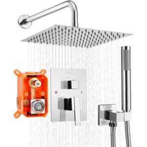 Set di miscelatori doccia Vevor - Quadrato 25,4 cm - Cromo e Argento Set di miscelatori doccia Vevor - Quadrato 25,4 cm - Cromo e Argento