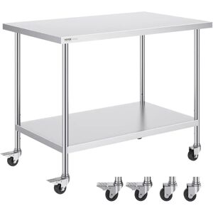 Vevor Stainless Steel Work Table - Adjustable Height - 30x48 inches - Commercial Kitchen Equipment Vevor Stainless Steel Work Table - Adjustable Height - 30x48 inches - Commercial Kitchen Equipment
