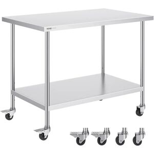 Vevor Stainless Steel Work Table - Adjustable Height - 30x48 inches - Commercial Kitchen Equipment Vevor Stainless Steel Work Table - Adjustable Height - 30x48 inches - Commercial Kitchen Equipment