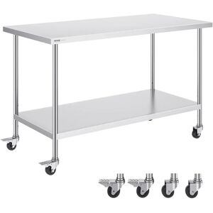 Table de Travail en Acier Inoxydable Vevor - Réglable, avec Roulettes - 30x60 pouces - Publicité Table de Travail en Acier Inoxydable Vevor - Réglable, avec Roulettes - 30x60 pouces - Publicité