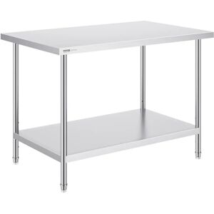 Vevor Stainless Steel Work Table - Adjustable Height - 76x122 cm - Food Prep Vevor Stainless Steel Work Table - Adjustable Height - 76x122 cm - Food Prep