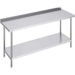 Table de Travail en Acier Inoxydable Vevor - 182.9x61x91.4 cm - Cuisine Professionnelle - Publicité Table de Travail en Acier Inoxydable Vevor - 182.9x61x91.4 cm - Cuisine Professionnelle - Publicité