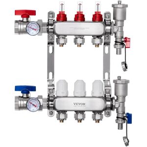 Vevor Radiant Heating Manifold - Stainless Steel 3-Way 5 L/min Vevor Radiant Heating Manifold - Stainless Steel 3-Way 5 L/min