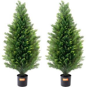 VEVOR Artificial Topiary Trees - 300 X 300 X 900 Mm - 2 Units - Green VEVOR Artificial Topiary Trees - 300 X 300 X 900 Mm - 2 Units - Green