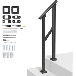 Vevor Handrails for Outdoor Steps - Black Square Tube - Stair Safety for Seniors Vevor Handrails for Outdoor Steps - Black Square Tube - Stair Safety for Seniors