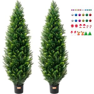 Vevor Artificial Cedar Topiary Tree - 60 inch Tall - 2 Pack - Evergreen Faux Pine Cypress Vevor Artificial Cedar Topiary Tree - 60 inch Tall - 2 Pack - Evergreen Faux Pine Cypress