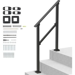 Vevor Handrail for Outdoor Steps - 1-2 Level Black Stair Rail with Kit Vevor Handrail for Outdoor Steps - 1-2 Level Black Stair Rail with Kit