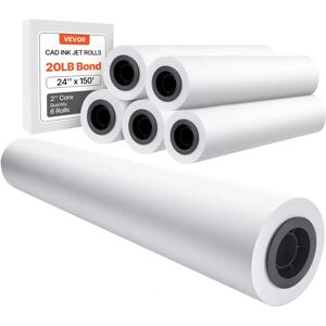 VEVOR Large Format Paper 80g/609.6mm x 45.7m 6 Rolls VEVOR Large Format Paper 80g/609.6mm x 45.7m 6 Rolls
