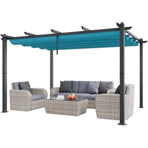 Vevor Aluminum Pergola 2.96x3.95x2.3m with Blue Canopy - Pergola Vevor Aluminum Pergola 2.96x3.95x2.3m with Blue Canopy - Pergola