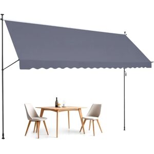 Succebuy Dark Gray 178x47" Retractable Patio Awning - Patio Type Succebuy Dark Gray 178x47" Retractable Patio Awning - Patio Type