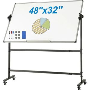 Vevor Whiteboard - 48x32 inch Double-Sided Magnetic Mobile Whiteboard - Adjustable Height Vevor Whiteboard - 48x32 inch Double-Sided Magnetic Mobile Whiteboard - Adjustable Height