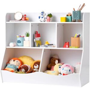Organisateur de rangement pour jouets en bois blanc VEVOR avec 5 compartiments - Publicité Organisateur de rangement pour jouets en bois blanc VEVOR avec 5 compartiments - Publicité