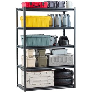 Vevor Storage Shelves - 3000 lbs - 5 Tier Garage Storage - Adjustable Metal Shelves - Black Vevor Storage Shelves - 3000 lbs - 5 Tier Garage Storage - Adjustable Metal Shelves - Black