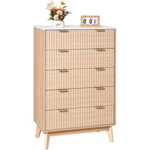 Vevor 5 Fluted Drawer Dresser - Wooden Chest of Drawers - Modern Minimalist Storage Vevor 5 Fluted Drawer Dresser - Wooden Chest of Drawers - Modern Minimalist Storage