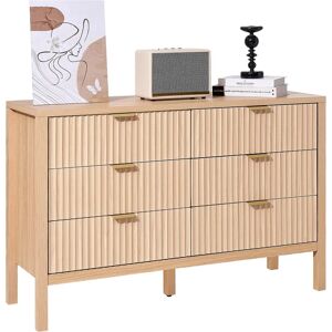 Succebuy Light Wood 6-Drawer Modern Dresser - Furniture Succebuy Light Wood 6-Drawer Modern Dresser - Furniture