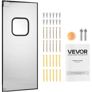 Porta battente commerciale in acciaio inox Succebuy - 36"L x 84"H - Pannello singolo Porta battente commerciale in acciaio inox Succebuy - 36"L x 84"H - Pannello singolo