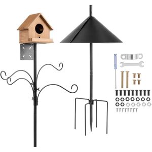 Succebuy Bird Feeder Stand - 92 Inch, 4 Hooks, Black Succebuy Bird Feeder Stand - 92 Inch, 4 Hooks, Black
