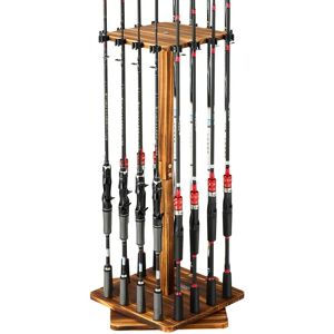 Succebuy Wooden Fishing Rod Holder for 16 Poles - 360 Rotation Garage Organizer Succebuy Wooden Fishing Rod Holder for 16 Poles - 360 Rotation Garage Organizer