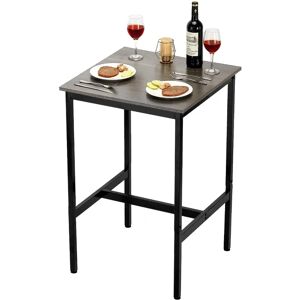 Succebuy Rustic Brown Black Metal Frame Bar Table - Indoor Pub Dining Succebuy Rustic Brown Black Metal Frame Bar Table - Indoor Pub Dining