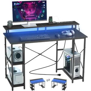 Succebuy Scrivania 120cm - Luci RGB, Presa, Supporto monitor Succebuy Scrivania 120cm - Luci RGB, Presa, Supporto monitor