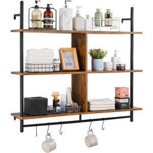 VEVOR Wall-Mount Industrial Pipe Shelving - 1050x240x965mm, Black VEVOR Wall-Mount Industrial Pipe Shelving - 1050x240x965mm, Black
