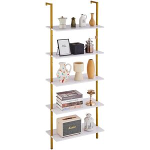 VEVOR Shelf 5-Tier Square Tube White Gold - Storage Solution VEVOR Shelf 5-Tier Square Tube White Gold - Storage Solution
