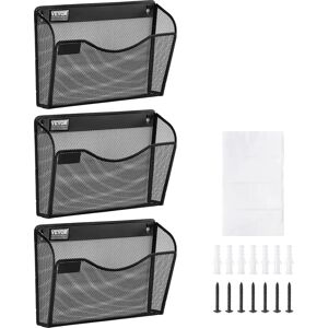 Vevor Wall Shelf - Metal Mesh File Organizer - Black - Wall Shelf Vevor Wall Shelf - Metal Mesh File Organizer - Black - Wall Shelf