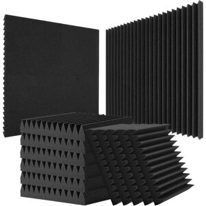 Vevor Acoustic Foam Panels - 50 Pack, 12x12x2 inches, Black Vevor Acoustic Foam Panels - 50 Pack, 12x12x2 inches, Black