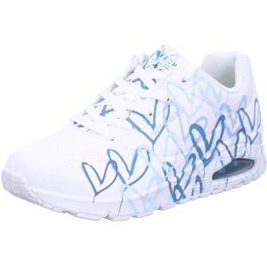 Baskets Skechers UNO-SPREAD THE LOVE Blanc Turquoise - Publicité Baskets Skechers UNO-SPREAD THE LOVE Blanc Turquoise - Publicité