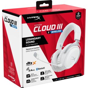 HyperX Cloud III S – Fone de ouvido de jogos sem fio branco | 2.4GHz | Bluetooth | Duração da bateria até 120 horas HyperX Cloud III S – Fone de ouvido de jogos sem fio branco | 2.4GHz | Bluetooth | Duração da bateria até 120 horas