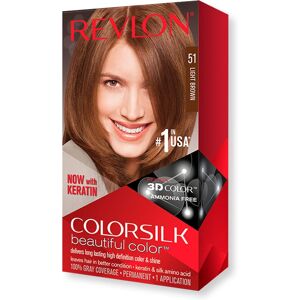 Coloración de cabello marrón claro Revlon - Permanente, Protección UV, Sin amoníaco Coloración de cabello marrón claro Revlon - Permanente, Protección UV, Sin amoníaco