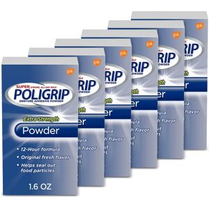 Poligrip Brand Model - Denture Adhesive Powder - Extra Strength - 6 Pack Poligrip Brand Model - Denture Adhesive Powder - Extra Strength - 6 Pack