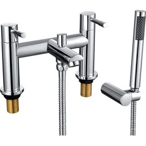 Wasserrhythm Brass Bath Mixer Tap with Shower - Modern Chrome Wasserrhythm Brass Bath Mixer Tap with Shower - Modern Chrome