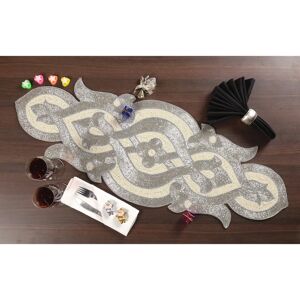 Light & Pro Beaded Table Runner 13x36 Infinity, Ivory - Table Runner Light & Pro Beaded Table Runner 13x36 Infinity, Ivory - Table Runner