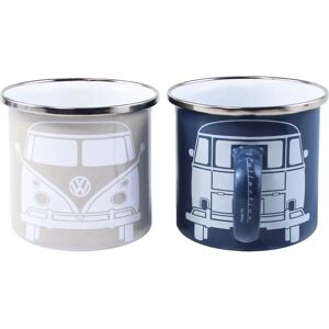 VW Collection T1 Bus Enamel Mugs Set 2 Pieces 350 Ml Blue/Grey - Mugs VW Collection T1 Bus Enamel Mugs Set 2 Pieces 350 Ml Blue/Grey - Mugs