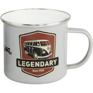 VW Collection Vintage Logo Grey Enamel Mug 500ml - Coffee Cup VW Collection Vintage Logo Grey Enamel Mug 500ml - Coffee Cup