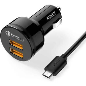 Chargeur voiture Aukey PowerBank 36W - Charge rapide USB - Publicité Chargeur voiture Aukey PowerBank 36W - Charge rapide USB - Publicité